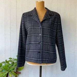 EUC HARRIS WALLACE BK/GY BLAZER/JACKET SZ M